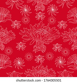 Patrón sin inconvenientes para el papel y los textiles con dientes de león. Étnica y natural, floral, retro, elemento de diseño tribal. Fondo vectorial aislado.