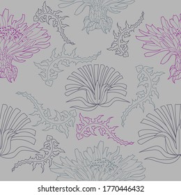 Patrón sin inconvenientes para el papel y los textiles con dientes de león. Étnica y natural, floral, retro, elemento de diseño tribal. Fondo vectorial aislado.