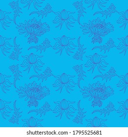 Nahtloses Muster für Papier und Textilien mit Lüstern. Ethnische und Natur, Blumen, Retro, Stammes Design Element. Einziger Vektorhintergrund.