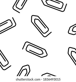 Seamless Pattern With Paperclip Icon