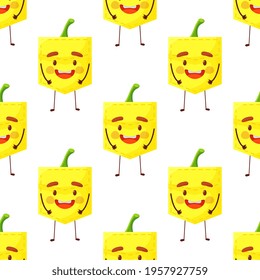 Seamless pattern paprika shaped patch pocket. Character pocket paprika. Cartoon style. Design element. Template for your shirts, books, stickers, cards, posters. 