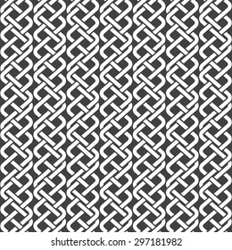 Seamless pattern of parallel braids with swatch for filling. Celtic ornament texture. Fashion geometric background for web or printing design.
