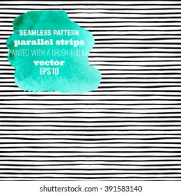 seamless pattern, parallel strips carelessly drawn in ink and brush. vector. isolated strips can be of any color. wallpaper. background