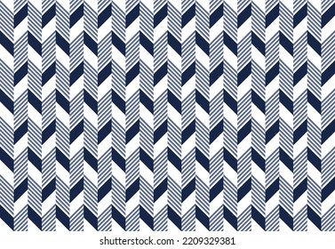 Seamless pattern with parallelogram and stripes. Element in gray and dark blue gray on white background. Vector illustration. For maculine cloth textile shirt wrapping curtain cushion cover bed sheet