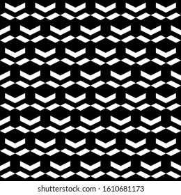 Seamless pattern. Parallelograms, chevrons ornament. Geometric backdrop. Quadrangular shapes, curves wallpaper. Ethnic motif. Simple background. Textile print, web design. Vector art