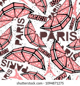 Seamless pattern Paris. Fashion background.