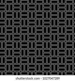 Seamless pattern with parquet ornament. Bricks cladding floor. Rectangle slabs tessellation image. Repeated stones ornamental background. Mosaic motif. Flooring wallpaper. Digital paper. Vector art.