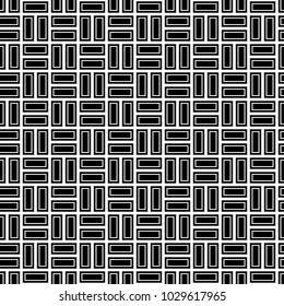 Seamless pattern with parquet ornament. Bricks cladding floor. Rectangle slabs tessellation image. Repeated stones ornamental background. Mosaic motif. Flooring wallpaper. Digital paper. Vector art.