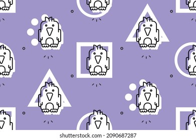 Seamless pattern with Parrots. Icon design. Template elements