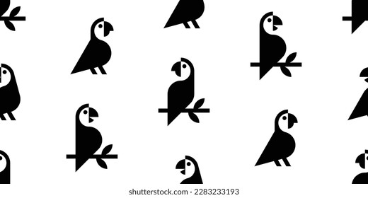 Seamless pattern with Parrots. isolated on white background
