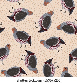 Seamless pattern with Partridges