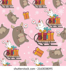 Seamless pattern party in Christmas day pattern