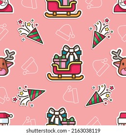 Seamless pattern party in Christmas day pattern