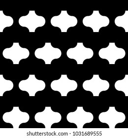 Seamless pattern with paseo ornament. Oriental traditional ornamentation with repeated rounded shapes. Ancient mosaic wallpaper. Ethnic tiles motif. Digital paper, textile print, web design. Vector.
