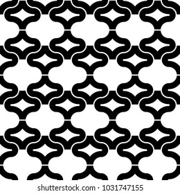 Seamless pattern with paseo ornament. Oriental traditional ornamentation with repeated rounded shapes. Ancient mosaic wallpaper. Tiles motif. Digital paper, textile print, web design. Vector art image