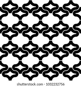 Seamless pattern with paseo ornament. Oriental traditional ornamentation with repeated rounded shapes. Ancient mosaic wallpaper. Tiles motif. Digital paper, textile print, web design. Vector art image