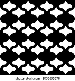 Seamless pattern with paseo ornament. Oriental traditional ornamentation with repeated rounded shapes. Window tracery wallpaper. Grid motif. Digital paper, textile print, web design. Vector art image.