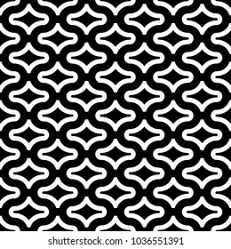 Seamless pattern with paseo ornament. Oriental traditional ornamentation with repeated rounded shapes. Window tracery wallpaper. Grid motif. Digital paper, textile print, web design. Vector art image.