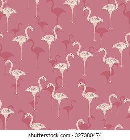 seamless pattern with a passionate pink flamingos