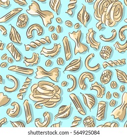 Seamless pattern with pasta