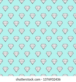 Seamless pattern with pastel 3D diamonds. Rhombus geometric background. Minimal style.