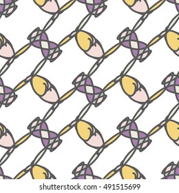 Seamless pattern with pastel abstract ornaments