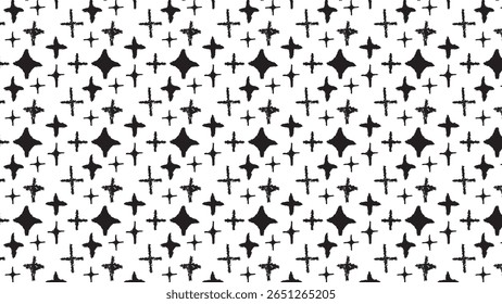 Patrón sin fisuras de textura de estrella de pincel pastel con trazos suaves