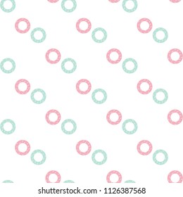 Seamless Pattern of Pastel Circle Design on White Background