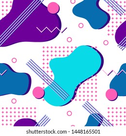 Seamless pattern in pastel color. Memphis style. Vector illustration 