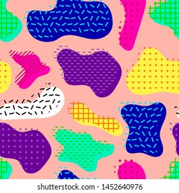 Seamless pattern in pastel color. Memphis style. Vector illustration 