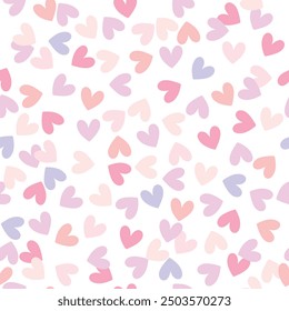 Patrón sin fisuras con corazones de colores pastel. Patrón lindo, Vector	
