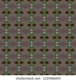 Seamless pattern, pastel colors, coffee and green colors. Vector illustration can be used for textiles, wallpaper and wrapping paper.