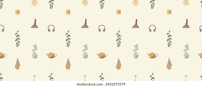 Seamless pattern in pastel colors. Cozy background.