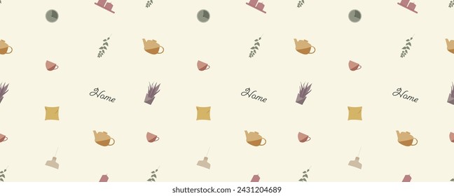 Seamless pattern in pastel colors. Cozy background.
