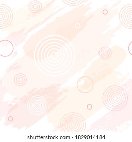 Seamless pattern. Pastel colors hand drawn stains and circles on white background. Vector abstract background.