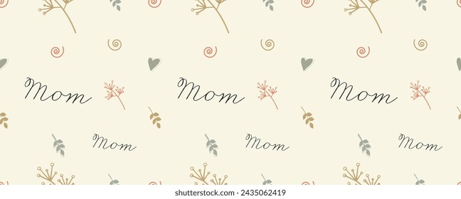 Seamless pattern in pastel colors. Mother's Day background.