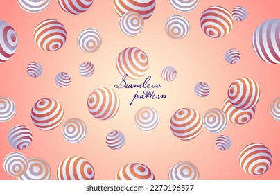 Patrón sin fisuras en colores pastel con bolas a rayas