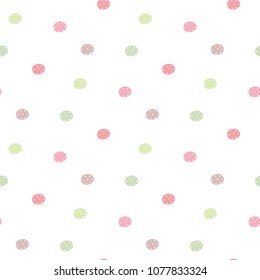 Seamless Pattern of Pastel Dot Design on White Background