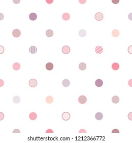 Seamless Pattern of Pastel Dot Design on White Background