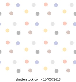 Seamless Pattern with Pastel Dot Design on White Background