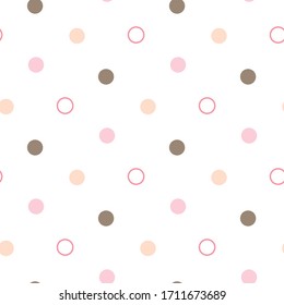 Seamless Pattern of Pastel Dot Design on White Background