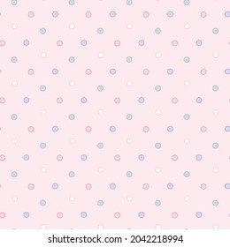 Seamless Pattern with Pastel Dot Design on Light Pink Background