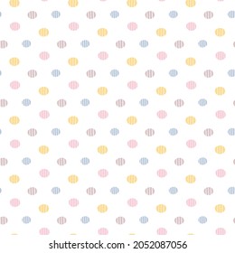 Seamless Pattern with Pastel Dot Design on White Background