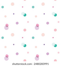 Seamless Pattern with Pastel Dot Design on White Background