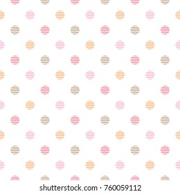 Seamless Pattern of Pastel Dot Design on White Background