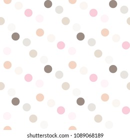 Seamless Pattern of Pastel Dots on White Background