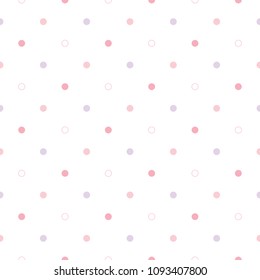Seamless Pattern of Pastel Dots on White Background