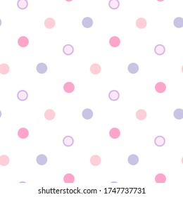 Seamless Pattern with Pastel Dots on White Background