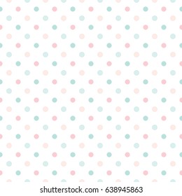 Seamless Pattern of Pastel Dots on White Background