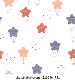 seamless pattern with pastel floating balloons background